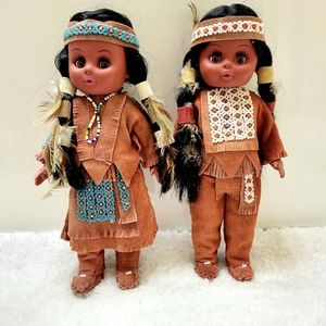 2 vintage very rare native dolls